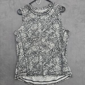 Athleta Pacifica Illume UPF Relaxed Tank Top Black & White Pattern Size Small
